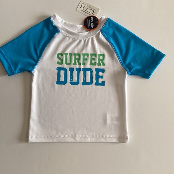 NWT The Children's Place White Rashguard UPF 50+ Surfer Dude size 18-24 Months - Picture 3 of 10